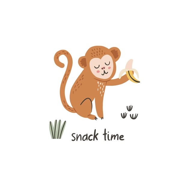Adorable Monkey Enjoying a Snack in the Wild | Jiffy Designs
