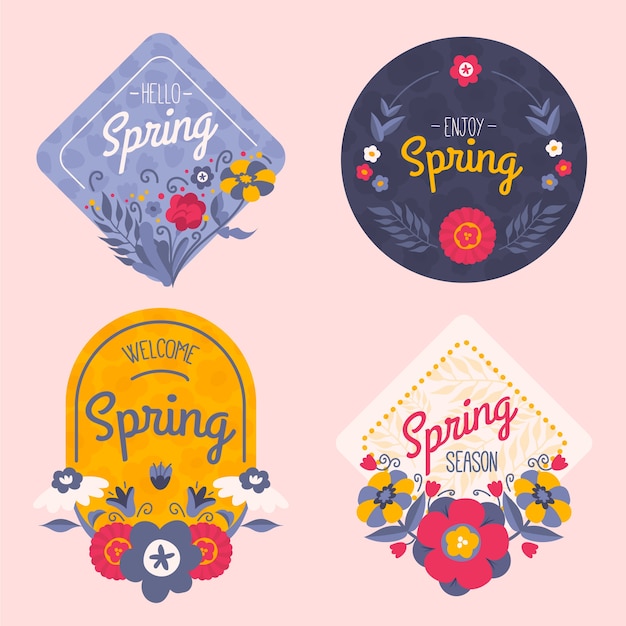 Spring Season Floral Badges and Sticker Collection | Jiffy Designs