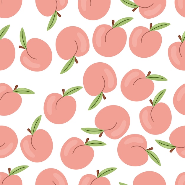 Delightful Peach Orchard: A Vibrant Fruit Pattern | Jiffy Designs