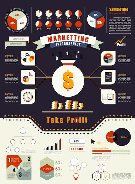 Vibrant Infographic Visualizing the Strategies of Profitable Marketing ...
