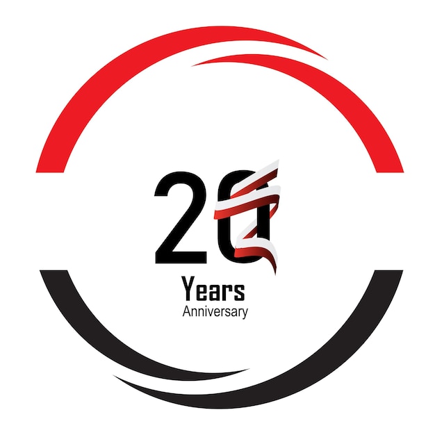 Vibrant 2nd Anniversary Celebration Emblem with Swooping Red Arc ...