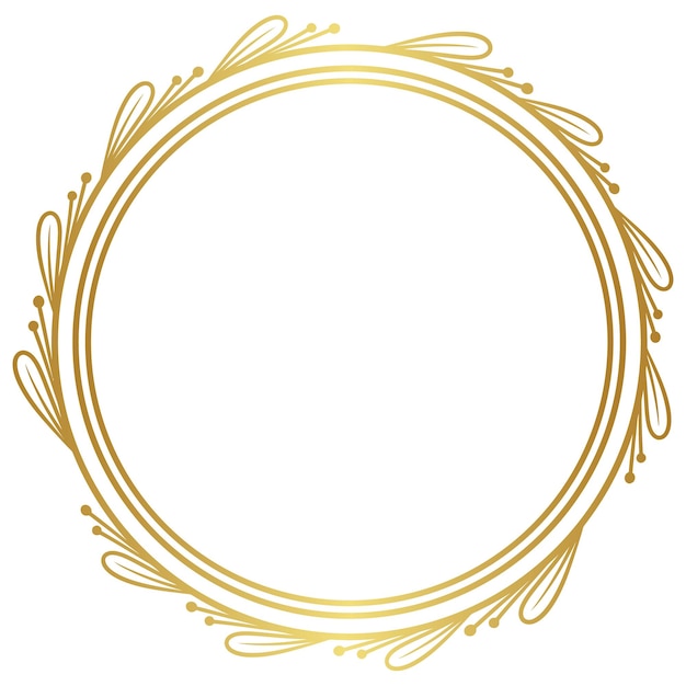 Elegant golden wreath with ornamental floral swirls | Jiffy Designs