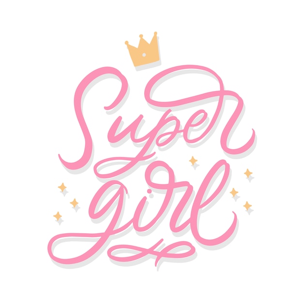 Whimsical Pink Lettering with Crown and Sparkling Accents | Jiffy Designs