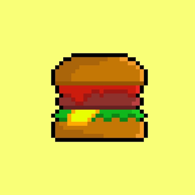 Mouthwatering Pixel Art Burger with Vibrant Colors | Jiffy Designs