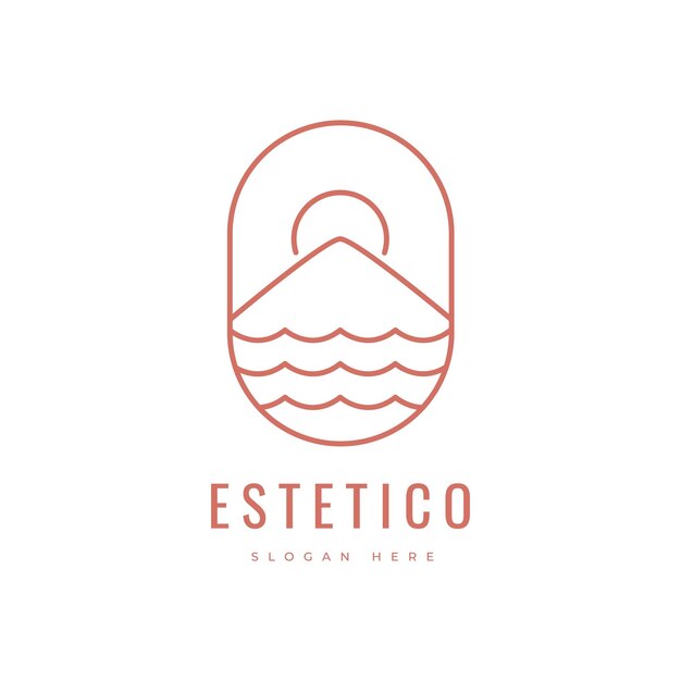 Minimalist Coastal Landscape Logo Design | Jiffy Designs