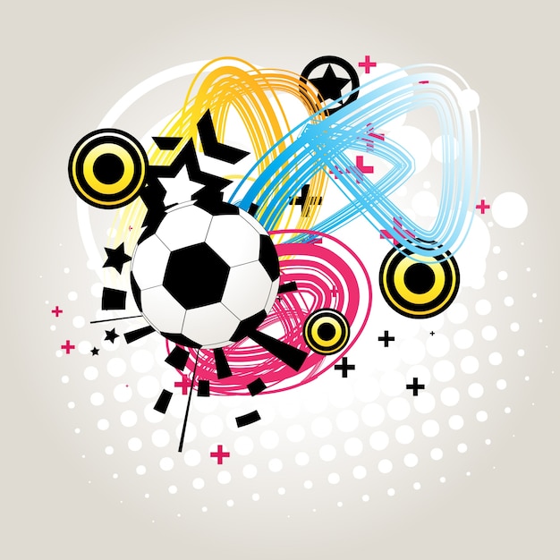 Vibrant Soccer-Inspired Graphic with Bursting Shapes and Patterns ...