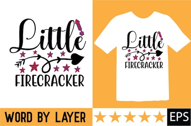 Vibrant 'Little Firecracker' Graphic Design for T-Shirt | Jiffy Designs