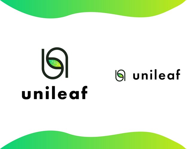 Unileaf Logo with Green Abstract Wave Design | Jiffy Designs