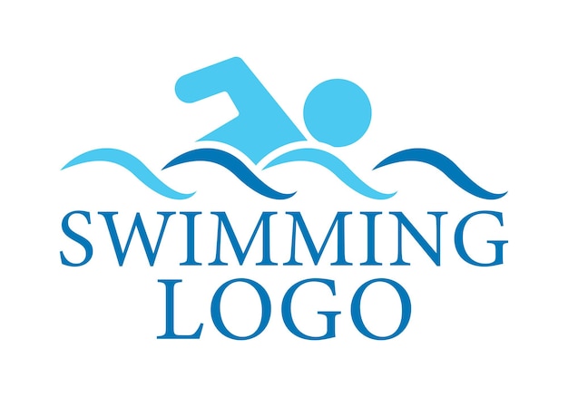 Vibrant Swimming Logo with Stylized Swimmer and Waves | Jiffy Designs