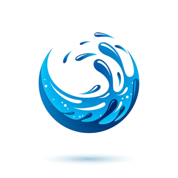 Captivating Aquatic Emblem with Dynamic Water Splashes | Jiffy Designs
