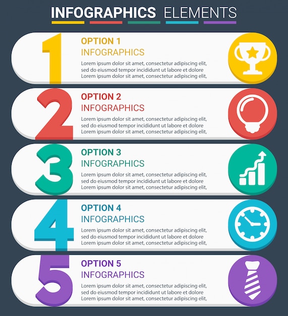Vibrant Infographic Elements with Diverse Data Visualization Icons ...
