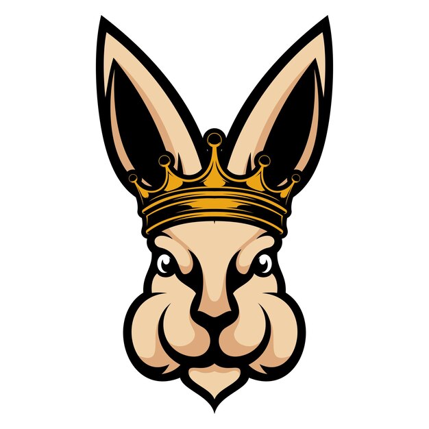 Regal Rabbit Emblem with Majestic Golden Crown | Jiffy Designs