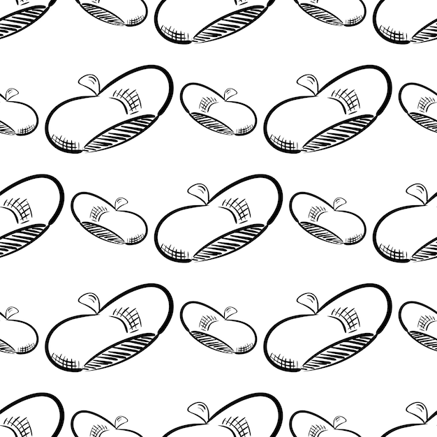 Elegant Black and White Apple Motif Pattern | Jiffy Designs