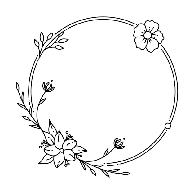 Elegant Floral Frame with Delicate Blooms and Leaves | Jiffy Designs