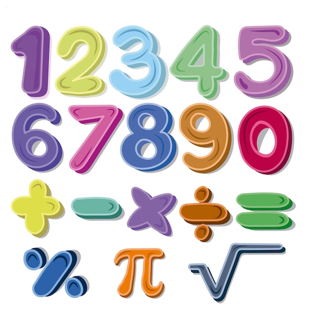 Vibrant Numerical and Mathematical Symbols in Playful Design | Jiffy ...