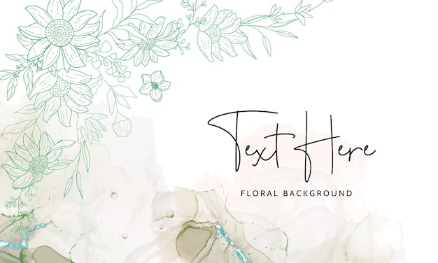 Delicate Hand-Drawn Floral Background with Elegant Calligraphy Text ...