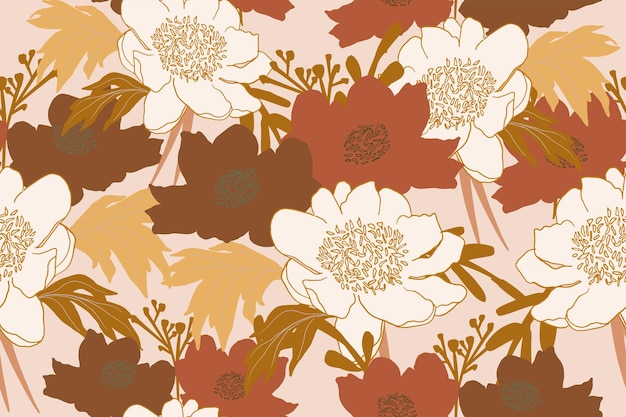 Vibrant Autumn Floral Pattern with Daisy Blooms | Jiffy Designs