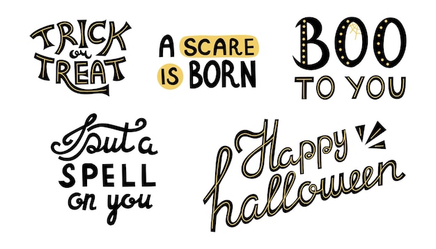 Spooky Halloween Lettering with Playful Typography and Illustrations ...