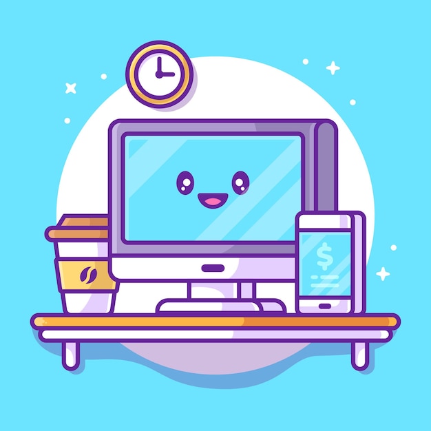 Cheerful Workspace with Smiling Computer Screen | Jiffy Designs