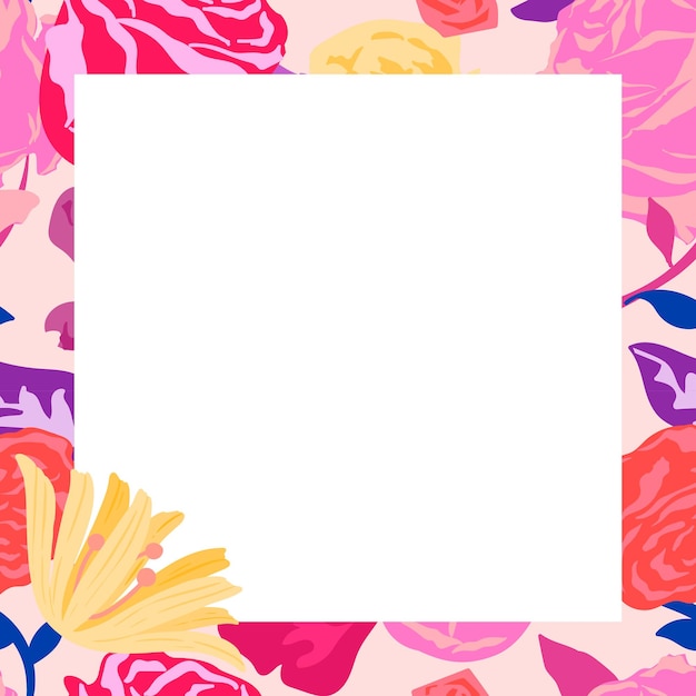 Vibrant Floral Frame with Blank Space for Text | Jiffy Designs