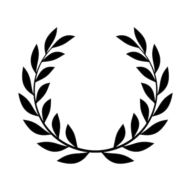 Elegant Laurel Wreath in Minimalist Black and White | Jiffy Designs