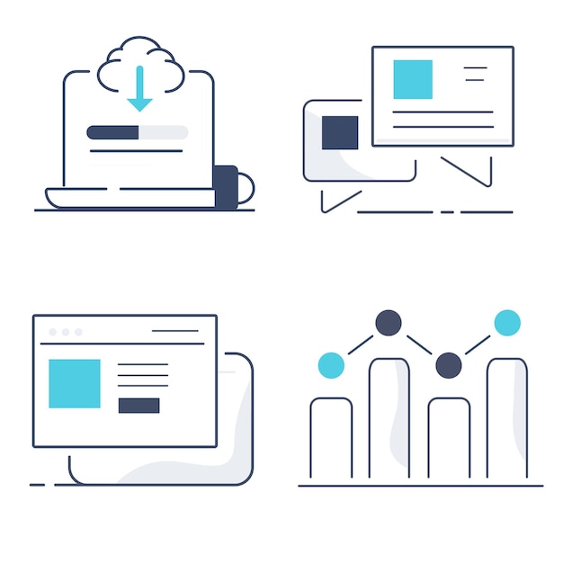 Minimalist icons for digital communication and collaboration | Jiffy ...