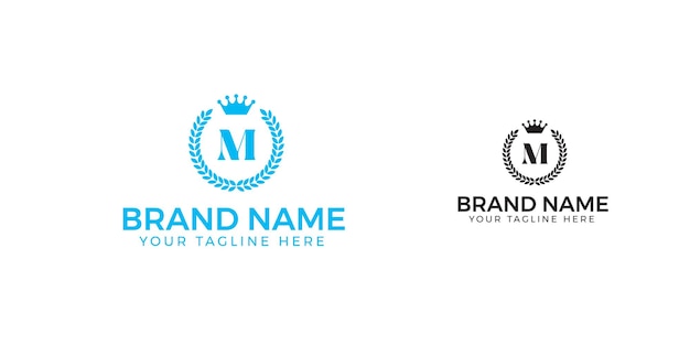 Elegant Monogram Logos with Laurel Wreaths and Crowns | Jiffy Designs