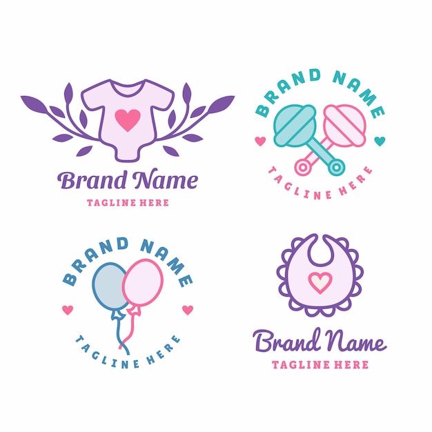 Whimsical Baby Clothing Brand Logos with Balloons and Hearts | Jiffy ...