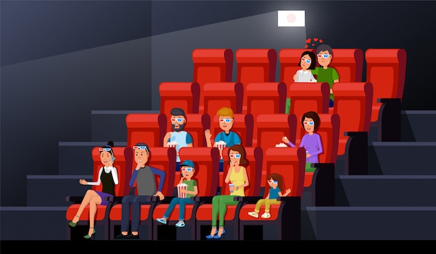 Animated Audience Watching a Movie in a Theater | Jiffy Designs