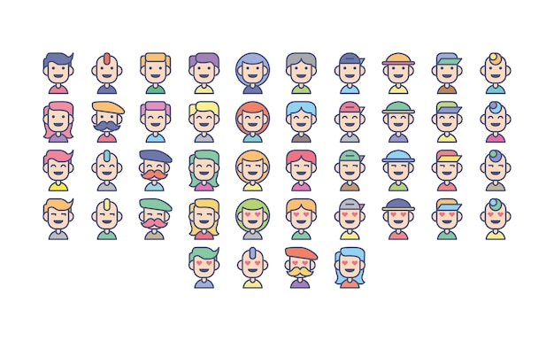 Diverse Collection of Vibrant Cartoon Character Portraits | Jiffy Designs