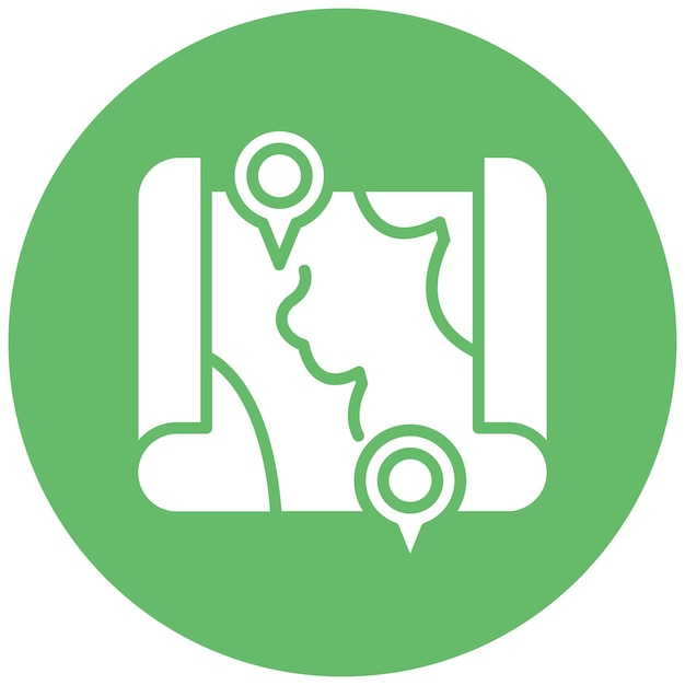 Minimalist Map with Location Markers on Green Background | Jiffy Designs