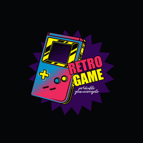 Original Vector Emblem In Retro Style. Portable Game Console. T Shirt ...