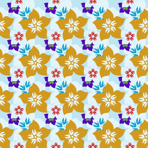 Vibrant Floral Pattern with Colorful Blooms and Leaves | Jiffy Designs
