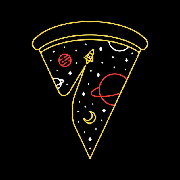 Cosmic Pizza Slice in Starry Night Sky | Jiffy Designs