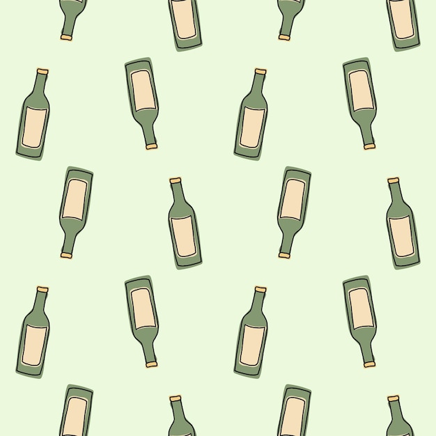 Vibrant Bottle Pattern: A Playful Beverage Illustration | Jiffy Designs