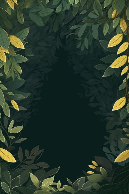 Lush Foliage Frame with Golden Accents | Jiffy Designs