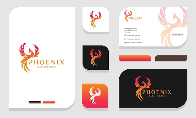 Vibrant Phoenix Emblem and Brand Identity Design Elements | Jiffy Designs