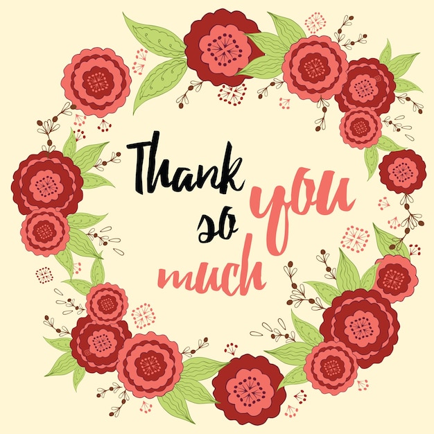 Vibrant Floral Wreath with Heartfelt Thank You Message | Jiffy Designs