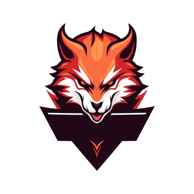 Fierce and Fiery Fox Emblem with Dramatic Triangular Design | Jiffy Designs