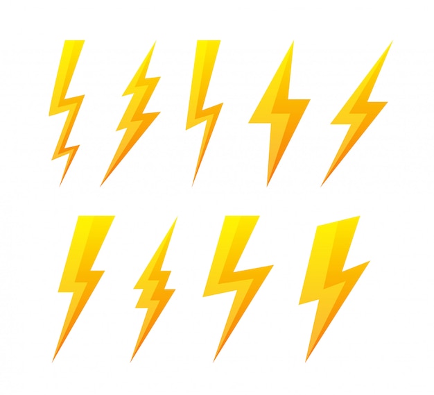 Vibrant Lightning Bolt Symbols in Striking Yellow Hues | Jiffy Designs