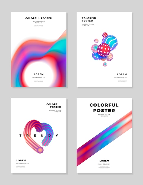 Vibrant Fluid Art Posters with Abstract Shapes and Textures | Jiffy Designs