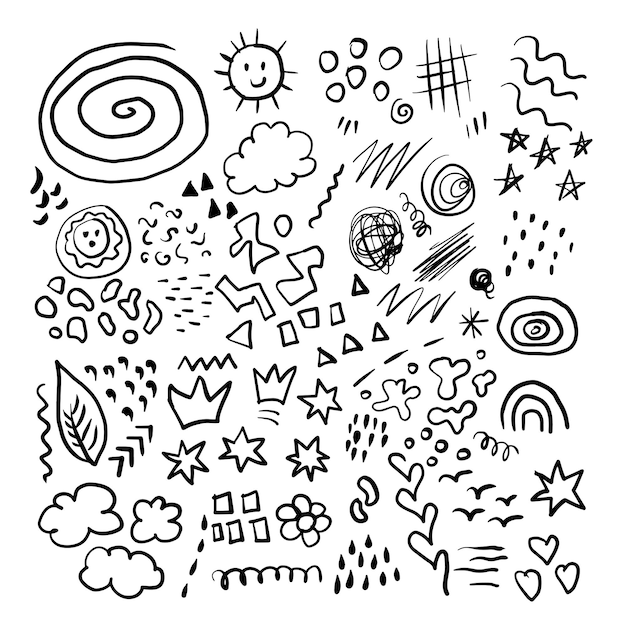 Whimsical Doodles: A Playful Exploration of Shapes and Symbols | Jiffy ...
