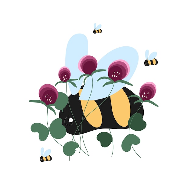 Charming Bee Amid Vibrant Floral Blooms | Jiffy Designs