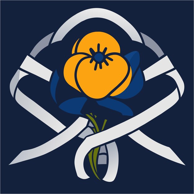 Vibrant Floral Emblem with Overlapping Shapes | Jiffy Designs