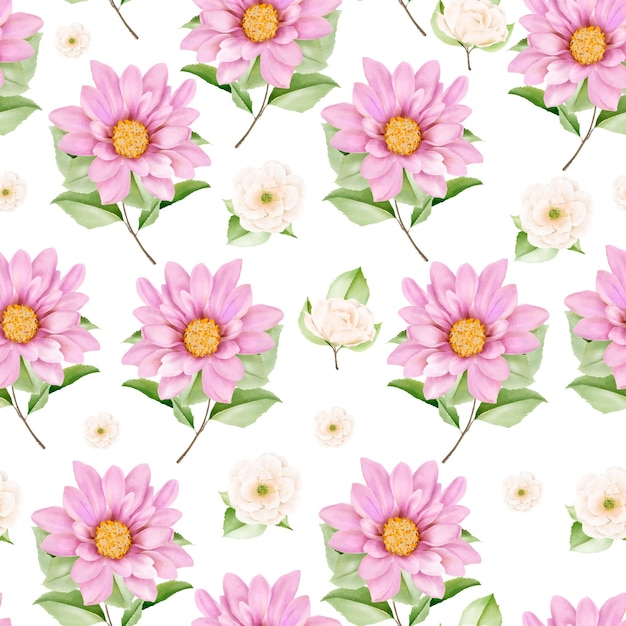 Vibrant Pink and White Floral Pattern with Yellow Centers | Jiffy Designs