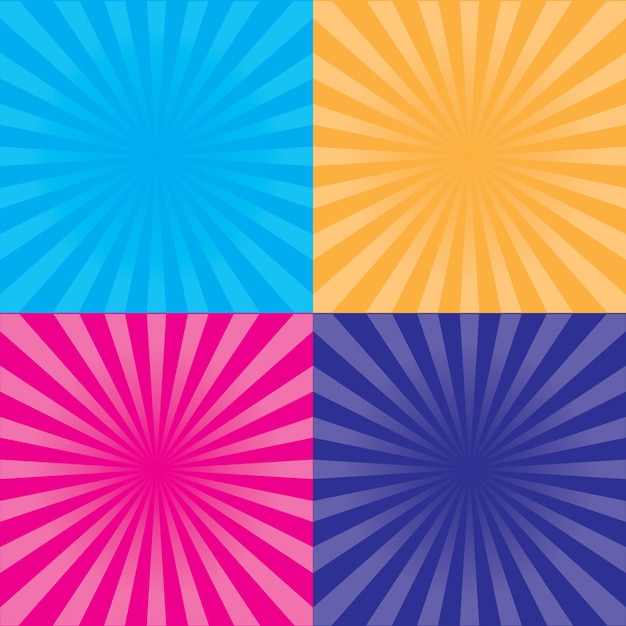 Vibrant Sunburst Patterns in Diverse Colors | Jiffy Designs