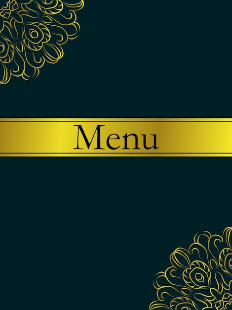 Elegant Gold Floral Menu Design on Dark Background | Jiffy Designs