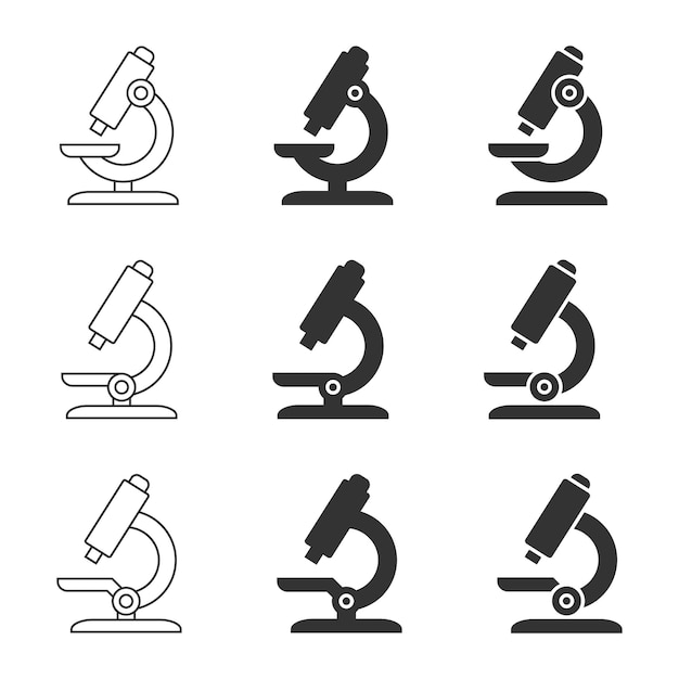 Diverse Microscope Icons Showcasing Scientific Exploration | Jiffy Designs
