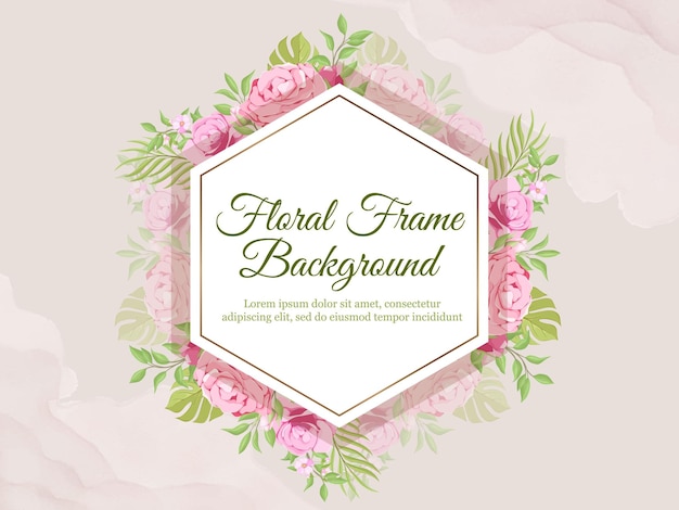 Elegant Floral Frame with Vibrant Blooms and Foliage | Jiffy Designs