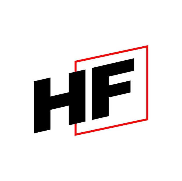 Bold Monogram with Striking Red Outline and Geometric Shape | Jiffy Designs